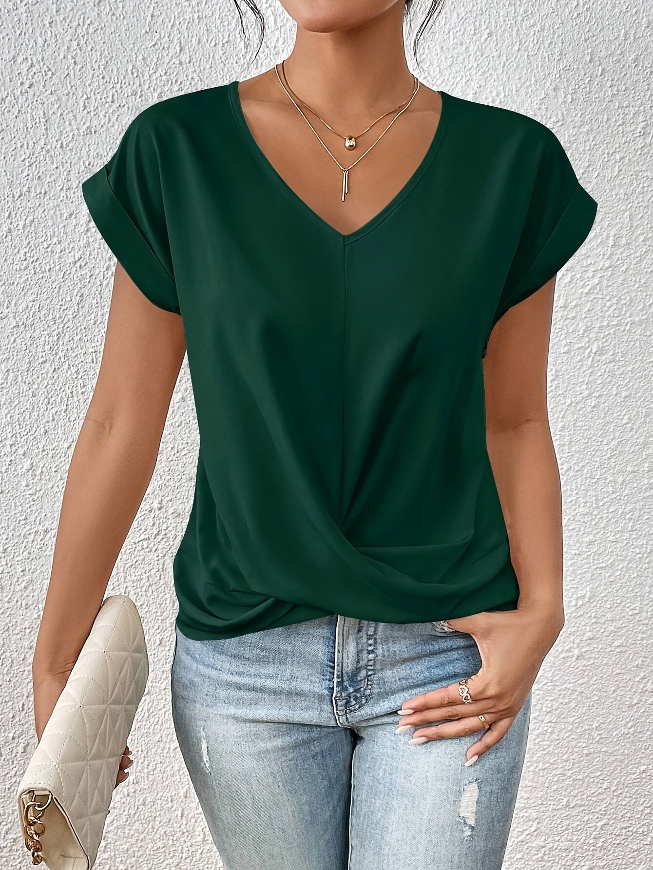 Eloise™ – Avslappnad T-shirt med hjärtformad halsringning