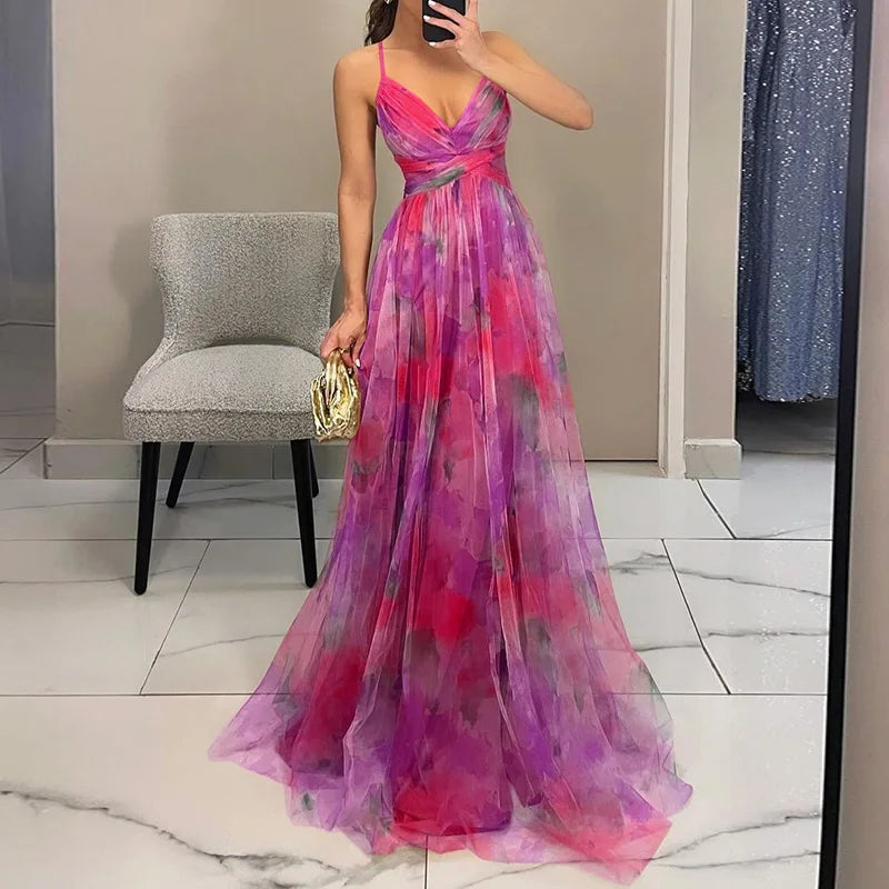 Eva™ | Smickrande Floral Maxi Klänning