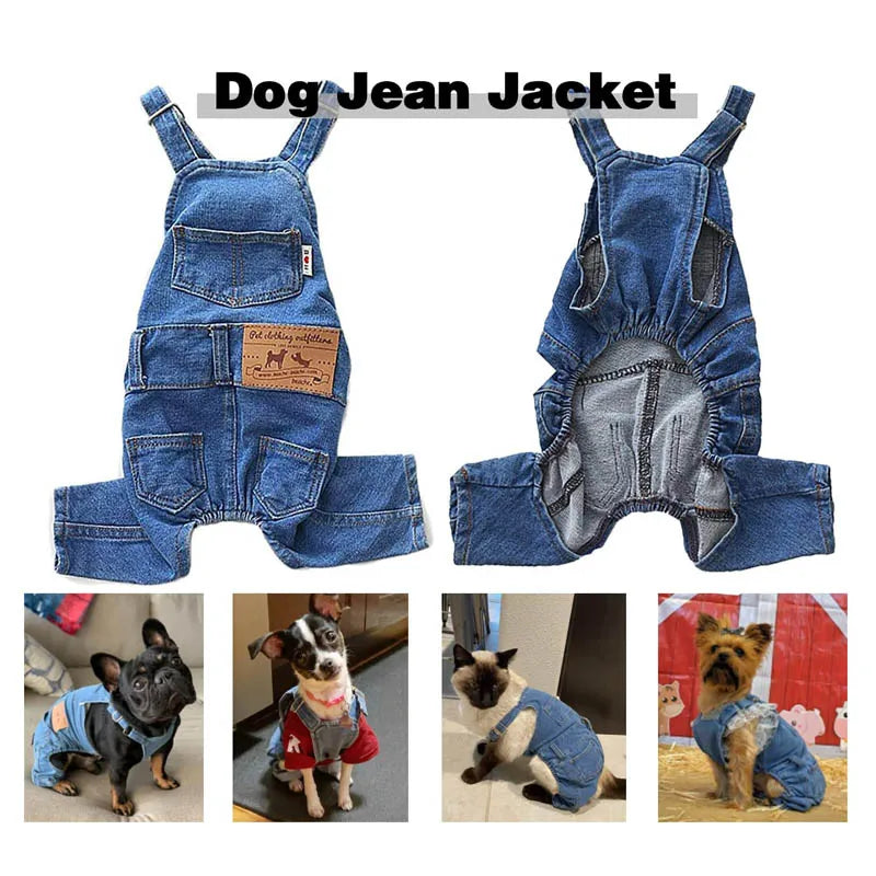 Charlie™ | Mjuk Jeansoverall för Hundar – För den Stilmedvetna Fyrbenta Vännen