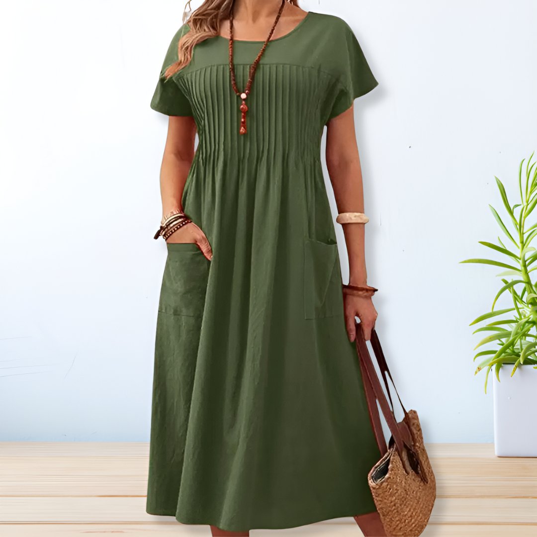 Emma™ | Elegant Klänning med Fickor