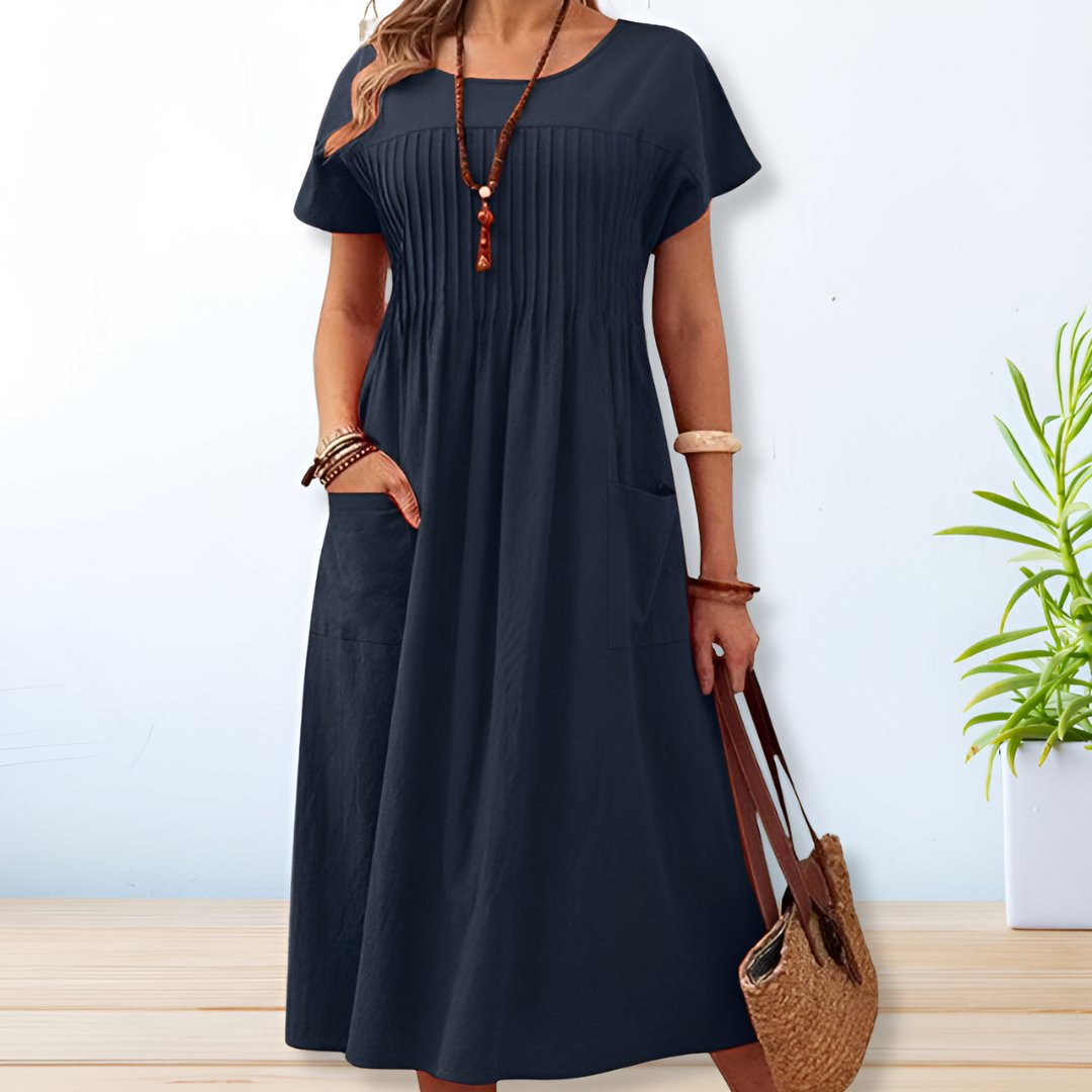 Emma™ | Elegant Klänning med Fickor