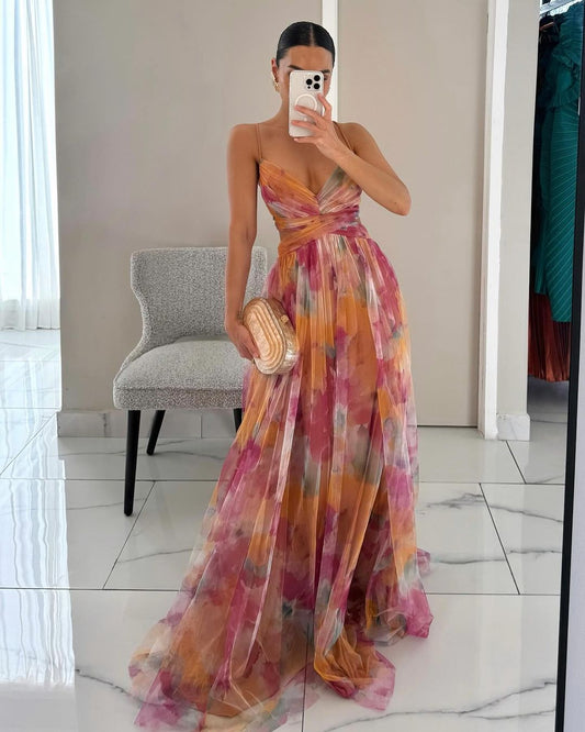 Eva™ | Smickrande Floral Maxi Klänning