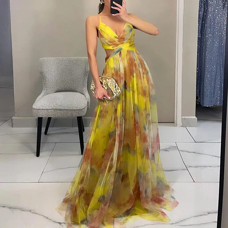 Eva™ | Smickrande Floral Maxi Klänning