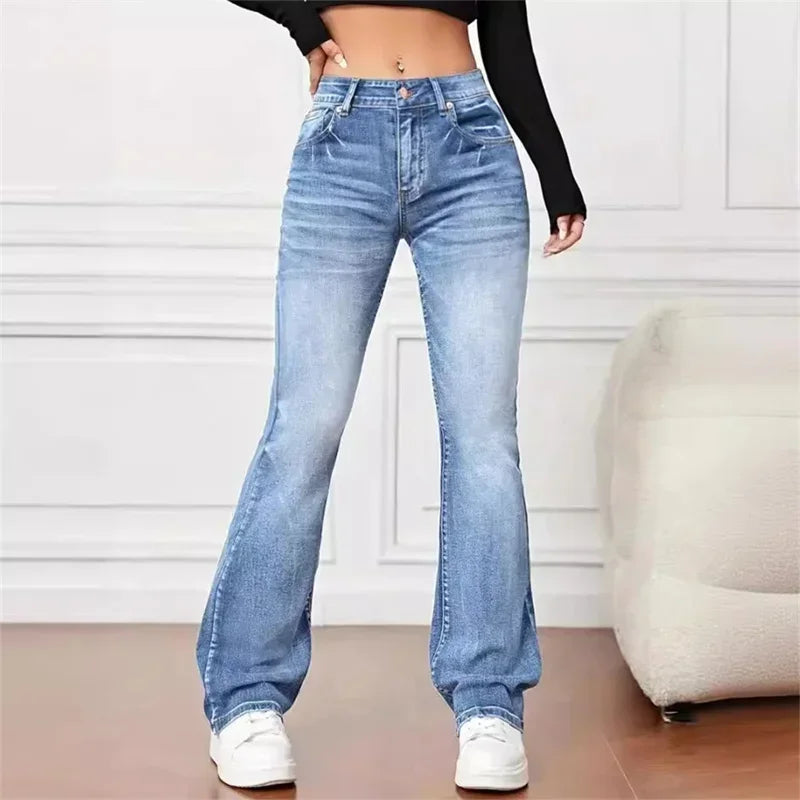Zelia – Vintage Flare Jeans med Mellanhög Midja
