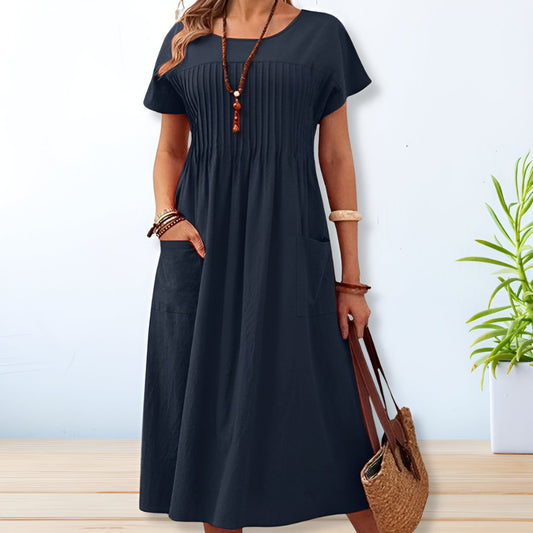 Emma™ | Elegant Klänning med Fickor